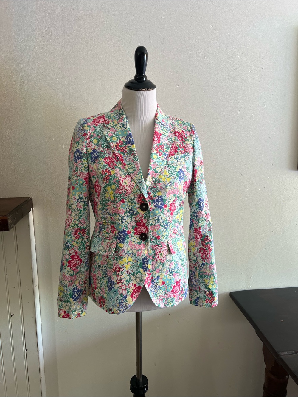Joules Floral Blazer in Pink, Blue & Green